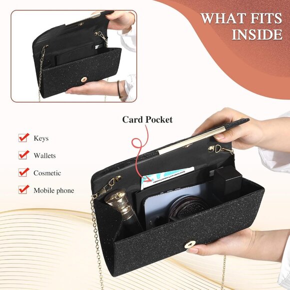 UBAYMAX Evening Bag Clutch Purses for Women Lady Girl Handbags Crossbody Bag - Picture 5 of 9